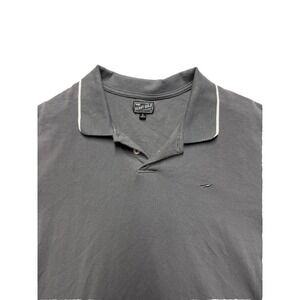 Benny Gold 100% Cotton Men's Polo Shirt Gray L Short Sleeve Logo Button Knit
